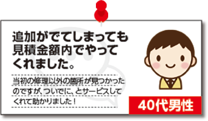 追加がでてしまっても見積金額内でやってくれました。